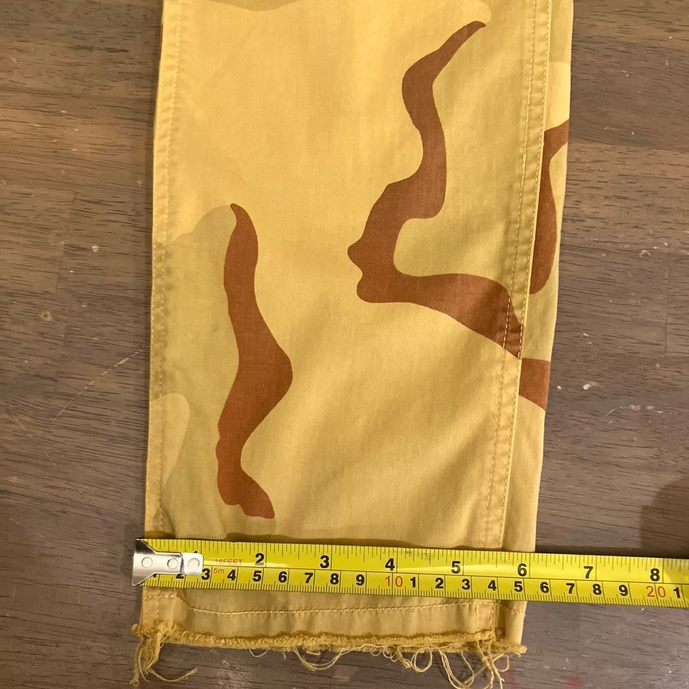 Nili Lotan New York Jenna Pants Womens 4 Yellow Camo Pocket Casual 29x27 Raw Hem - Picture 10 of 10